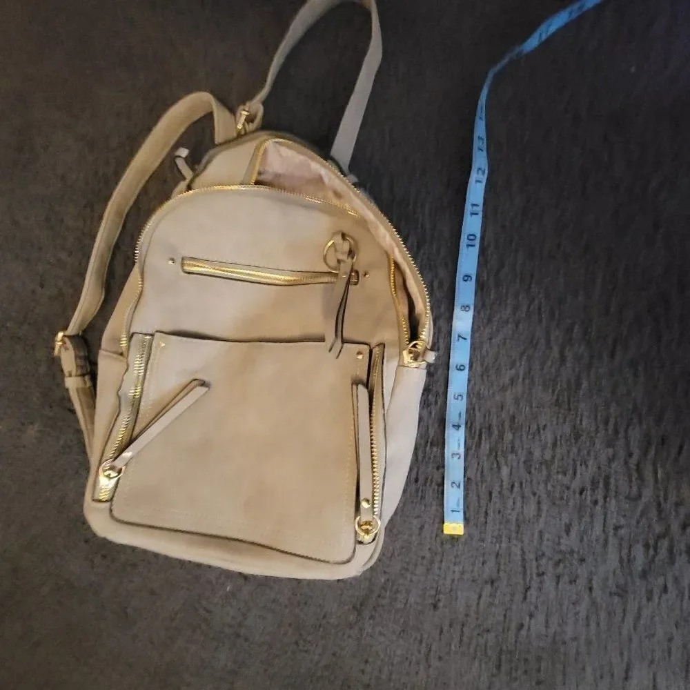 Womens Grey Inner Pockets Backpack Bags & Handbags Size OS